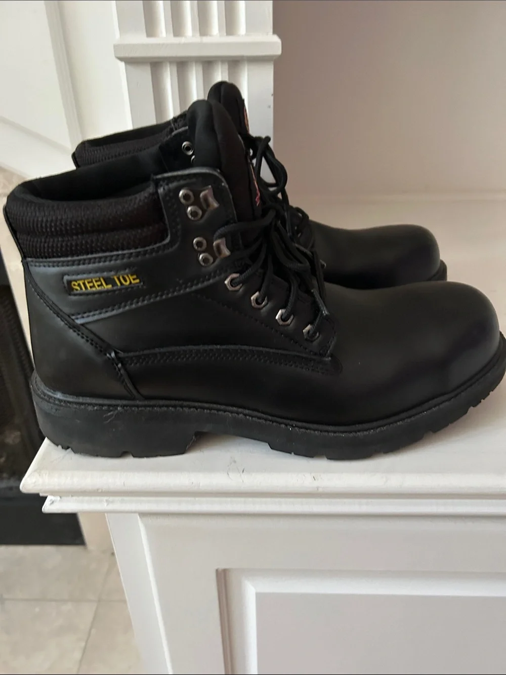 Brahma Black Men's Lace-Up Steel Toe Work Boots Size 14